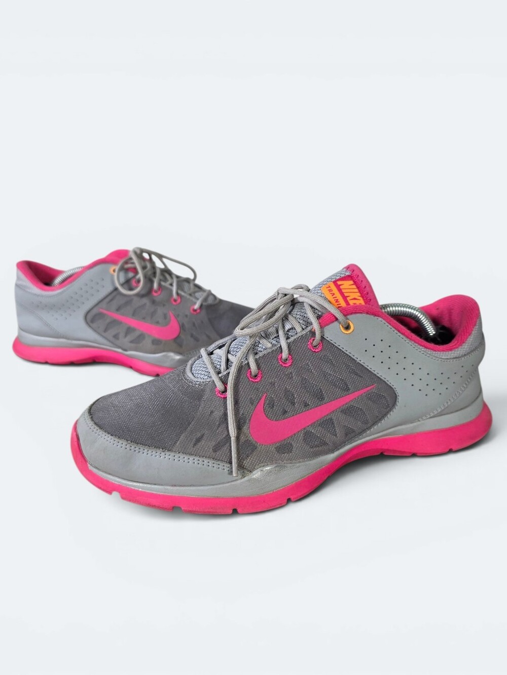 Nike Flex Trainer 3 Women's Size 9 Gray Pink Cross Training Sneakers 580374-001